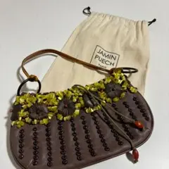Jamin Puech ブラウン ハンドバッグ ミニバッグ レザー ビーズ