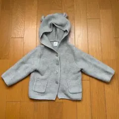 baby GAP くま耳 ニットカーディガン 80cm グレー