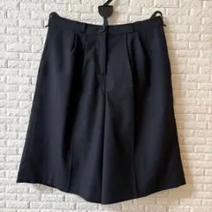 ナチュラルビューティーベーシック　XS黒 ワイドハーフパンツ