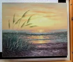 油彩画 海岸の風景画 Robertson サイン入りのサムネイル
