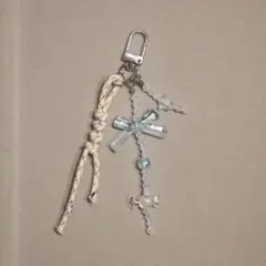 ハンドメイド ビーズ チャーム ブルーのサムネイル