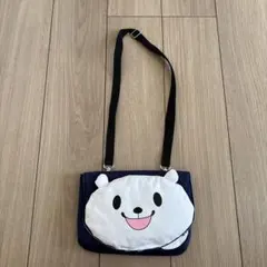 【いしど式】クマ顔デザイン ショルダーバッグ ネイビー