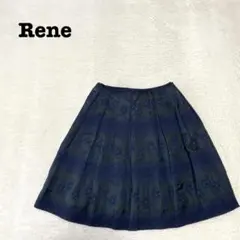DE0104【ルネ Rene】スカート【36】フレア シルク オーガンジー 花柄のサムネイル