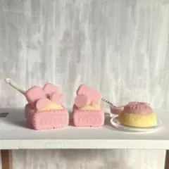 ミニチュアスイーツセット　ロータスアイスボックス　バニラピンク