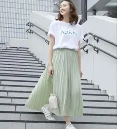 coca サテンプリーツスカート グリーン バウンドコーデのサムネイル