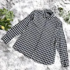 美品✨style com ブロックチェック シャツ ブラウス ネイビー11号 Lのサムネイル