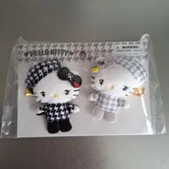 キティ&ミミィ　モノクロガーリーふたごコーデ ヘアクリップセット　サンリオ