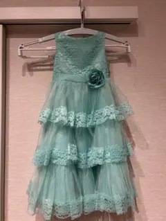 【値下交渉可】ミントグリーン フリルドレス　発表会　ピアノ　コンクール　120
