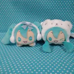 初音ミク×シナモロール 寝そべり ぬいぐるみ ２品セット