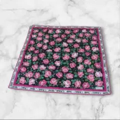 Christian Dior バラ柄シルクスカーフ