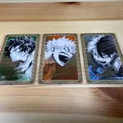 ヒロアカ原画展 箔押しクリアカード 緑谷 爆豪 轟