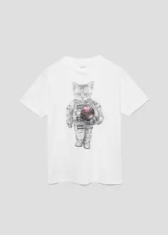 新品未使用　グラニフ　アストロキャット　Tシャツ　半袖　白　SSサイズのサムネイル