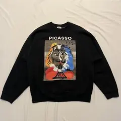 00s ピカソ Picasso ヴィンテージスウェット　フェード　アート　偉人 00s ピカソ Picasso ヴィンテージスウェット フェード アート 偉人