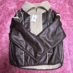 【未使用タグ付き】W closet ボア付きブラウンジャケットFサイズ