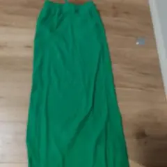 グリーン スリット入り ロングスカート Mサイズ