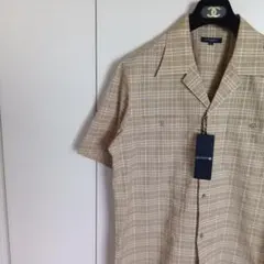 新品　Burberry London　オープンカラーシャツ　半袖　ポプリン　Lのサムネイル