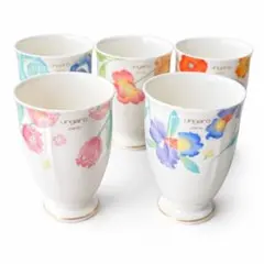 【新品未使用】ungaro*ウンガロ*パリ 花柄カップ 5客セット 来客用