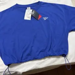 新品タグ付き❗️Reebok 半袖ＴシャツＭ　ブルー　丈短めのサムネイル