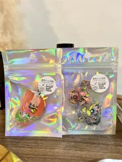 パワーパフガールズꕤオーロラホログラムクリアシール2個セット　フレークシール♥︎︎