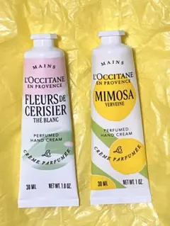 ロクシタン　ミモザ＆テ・ブラン サクラ ハンドクリーム2本セット【数量限定】