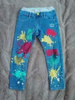 BABYDOLL デニム ペンキ柄 120cm