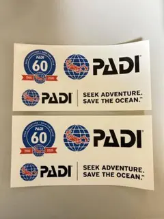 PADI 60周年記念ステッカー 2枚セット