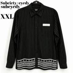 Subciety 長袖シャツストライプ柄 ブラック eyedy コラボ XXLのサムネイル