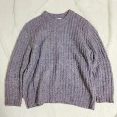 【美品】ZARA ザラ　アルパカ混ウールブレンドニット　セーター　M　パープル