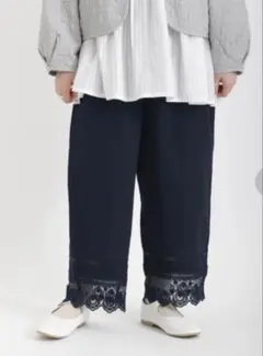 新品タグ付き サマンサモスモス SM2 チュールレースペチパンツ　ネイビー