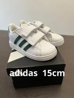 adidas ホワイト グリーン ベルクロスニーカー