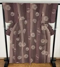 小紋　ポリエステル　洗える着物　植物　幾何学模様　RT2