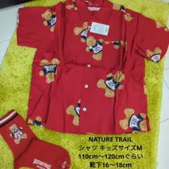 ネイチャートレイル　半袖シャツ靴下 クマ キッズM 16〜18cm ピンクハウス