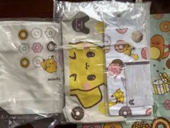 ポケモン バッグ2個セット ドーナツデザイン＆ピカチュウ ハンドタオル＆メモ帳