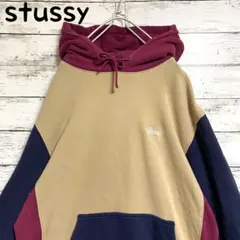 希少　入手困難　即完売　stussy　刺繍ロゴ　マルチカラー パーカー　Mサイズ