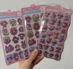 ぷっくりしていてかわいい立体シールセット3D マイメロキラキラぷくぷく3枚セット