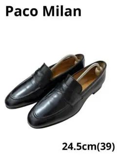 Paco Milan メンズ コイン ローファー 24.5cm ブラックのサムネイル