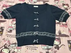 最終お値下げ　リズリサ☆ギンガムチェックリボンカーディガンのサムネイル