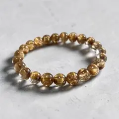 高透明・極太金針】ゴールドタイチンルチルブレスレット 10mm 内径17cm 