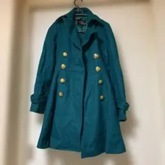 CECIL McBEE ターコイズ ダブルブレストピーコート
