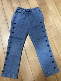 ハート刺繍　デニム　ジーンズ　120