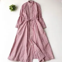 3446 Maru【美品】45R ワンピース ジンバオックスのシャツドレス 美品】45R ワンピース ジンバオックスのシャツドレス - メルカリ