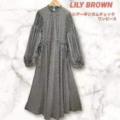 美品✨ リリーブラウン　シアーギンガムチェックワンピース 完売品 Fサイズ
