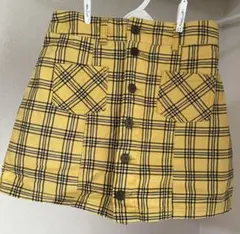 repipi armario イエローチェック柄ショートパンツスカート付きのサムネイル