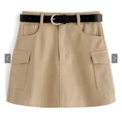 GRL インパン裏地ベルト付きミニカーゴスカート［gm675］
