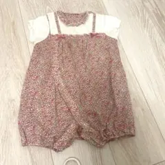 花柄ロンパース 80cm 綿100%
