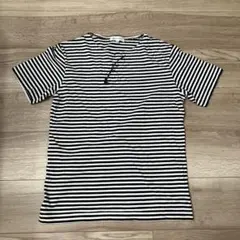 新品未使用THE SHOP TK 白黒ボーダー メガネだまし絵Tシャツ Mサイズのサムネイル
