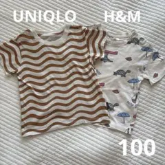 【２枚セット】UNIQLO マリメッコ　ボーダー　H&M Tシャツ　魚