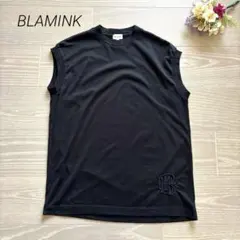 ブラミンク BLAMINK　ロゴ刺繍入りノースリーブカットソー BLAMINK(ブラミンク)｜【BLMK】コットンクルーネック 刺繍