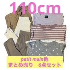 petit main（長袖）子供服まとめ売り 6点セット ナチュラル系 110