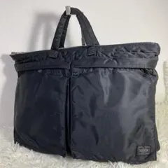 【美品】 ポーター タンカー ブラック ブリーフケース A4 ビジネスバッグ